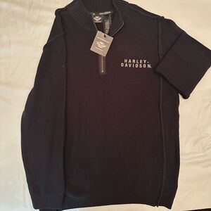Harley-Davidson Men's Black Zip-Up Sweater